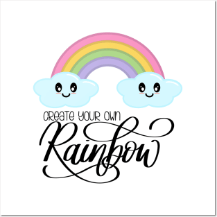 Create Your Own Rainbow with Kawaii Cute Clouds Posters and Art